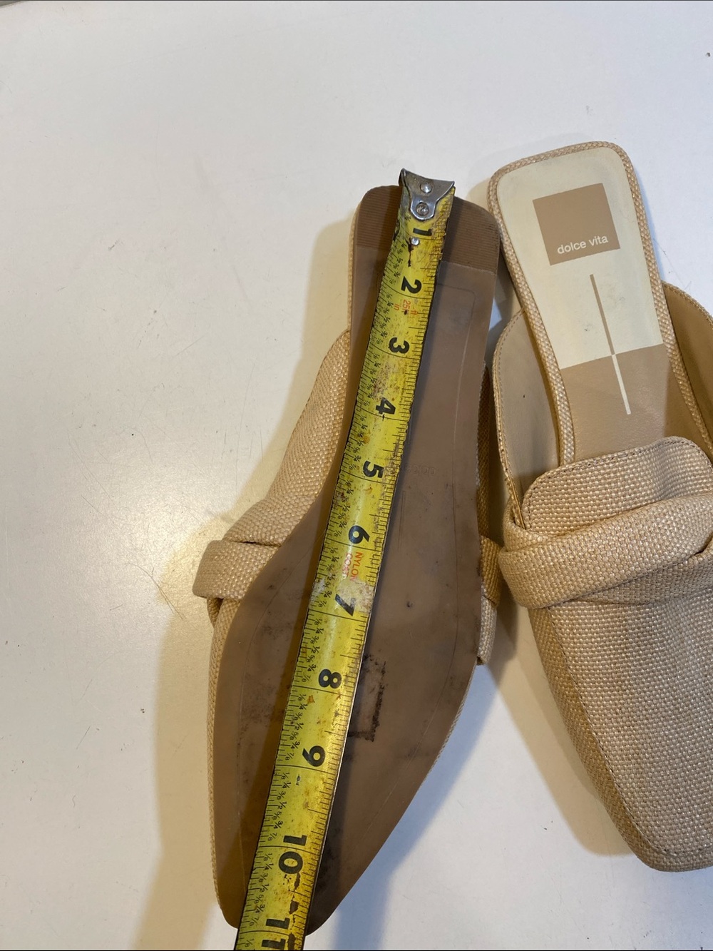 Dolce Vita Neutral Braided Slip-On Mules in Beige Imitation Raffia Upper Sz 10M - Picture 10 of 13